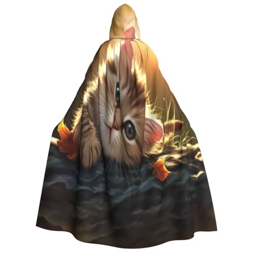 KIRROWE The Thinking Cat Hooded Cloak for Adults - Perfect Costume for Halloween Cosplays and Themed Parties von KIRROWE