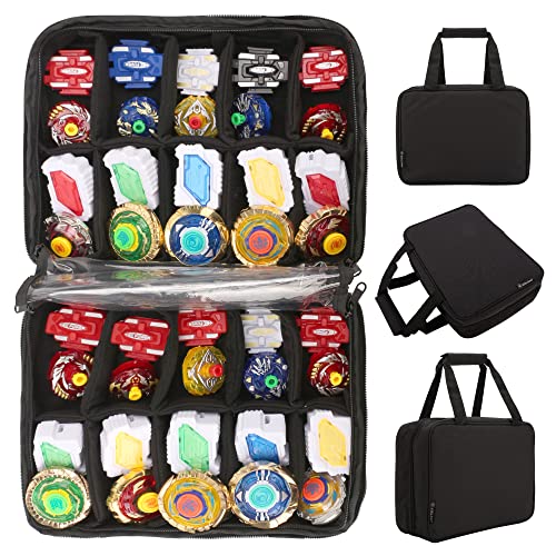 KISLANE 40 Battle Spinners Tragetasche kompatibel mit Beyblade, 20 Slots für Beyblade Case, Kinder Battle Spinner Aufbewahrungszubehör für Beyblade, nur Tasche von KISLANE