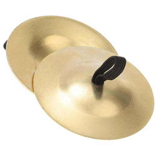 KITANDOVE 1 Paar Handrad Kleine Becken Für Finger Fingerbecken Kleine Fingerinstrumente Tanzfinger-Musikinstrument Becken Für Kinder Kinderinstrumente Kinder Kleine Becken Golden Kupfer von KITANDOVE