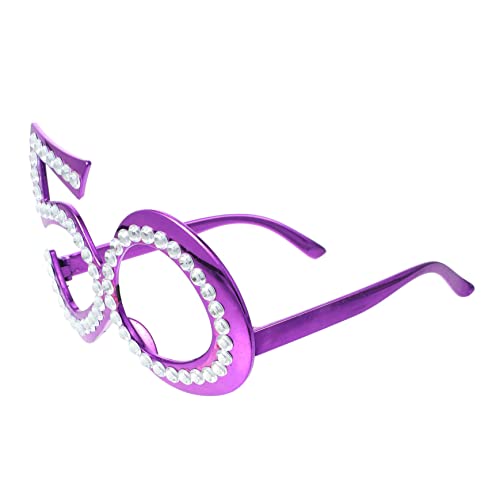 KITANDOVE 1 Paar Party-requisiten 40. Brillen Zahlenbrille Neuartige Sonnenbrille Zum Geburtstag Brille 50. Mann 50 Jahre Alte Brille Dekorative Gläser Für Partys Plastik Violett von KITANDOVE