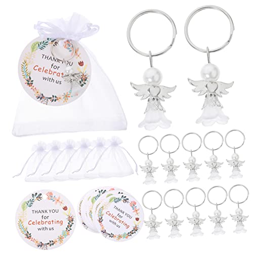 KITANDOVE 1 Satz Engel Schlüsselanhänger Taufgeschenke für Mädchen Quinceanera Gastgeschenke für Gäste für den jahrestag payoff Danke Partygeschenke Taufgeschenke für Gäste Organza von KITANDOVE