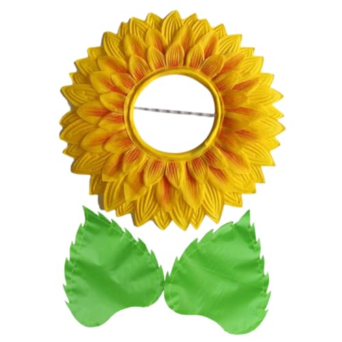 KITANDOVE 1 Satz Kopfschmuck Aus Sonnenblumen Kopfbedeckung Hut Sonnenblumen-gastgeschenke Halloween-blumenkopfbedeckung Haarschmuck Aus Sonnenblumen Blumenkostüm Tanzkostüm Seidentuch von KITANDOVE