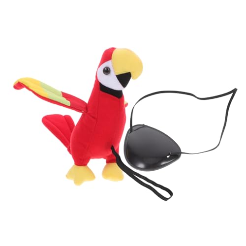 KITANDOVE 1 Set Piraten Papageien Augenmaske Jungen Piratenkostüm Halloween Kostüme Piratenvogel Für Die Schulter Plüschvogel Papagei Auf Der Schulter Requisite Papageien Dekoration von KITANDOVE