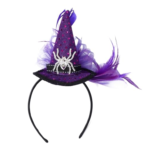 KITANDOVE 1 Stück Spinne Kinder Stirnband Haargummis Halloween Haarreifen Haarband Haarband Für Halloween Spinne Hut Haarband Stirnband Lila Polyester Stoff Einfassung von KITANDOVE