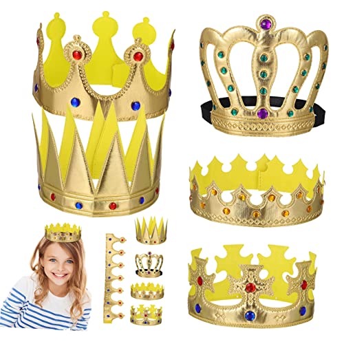 KITANDOVE 10 Stk Krone König Kostümzubehör Mädchen Tiara Stirnband Prinzenkostüm für Jungen Kinderkostüme Prinzessinnen-Kuchendekorationen Tiara-Stirnband für Mädchen Strass-Tiara Tuch von KITANDOVE