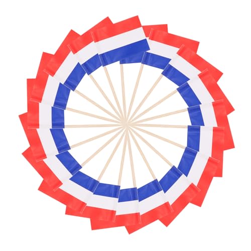 KITANDOVE 100st Fahnenzahnstocher Niederländische Obstpicks Dessert-obst-picks Niederlande-flagge Auf Stock Lebensmittel-stick-flaggen -flagge Auswählen Nationale Stockflagge Hölzern von KITANDOVE