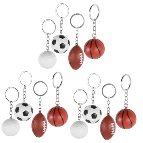 KITANDOVE 12 Stk Sportperiphere Fußball-partygeschenke Gefälligkeiten Für Sportpartys Partygeschenke Zum Thema Sport Tragbarer Sportball-schlüsselanhänger Sport Schmuck Plastik von KITANDOVE