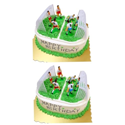 KITANDOVE 16 Stk Fußball-Kuchenaufsatz Fußball-Kuchendekor Fußball-Cupcake-Topper Dekorationen für Fußballpartys tortendeko fußball tortendeko fussball Kuchendeckel Kuchen Topper Geburtstag von KITANDOVE