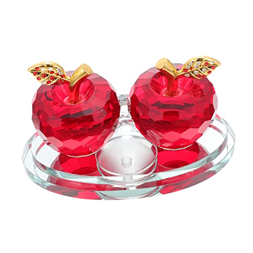 KITANDOVE 1Stk Kristall-Apfel-Ornament lebensechte Frucht Weihnachtsverzierung Feng-Shui-Figuren Krippendekor weihnachtsdeko graceling Auto-Parfüm-Ornament Heimdekoration aus Kristall rot von KITANDOVE