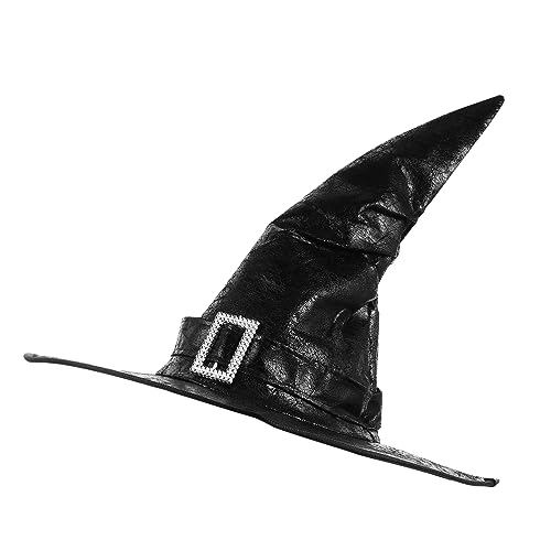 KITANDOVE 1stk Hexenhut Kopfschmuck Halloween-hut Halloween-zauberhut Lustiger Plüsch Halloween-hexenkostüm Maskerade-zaubererhut Kostüm Hexenhut Weihnachtshexenhut Black Kunstleder von KITANDOVE