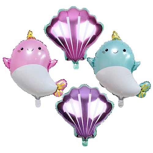 KITANDOVE 20st Shell-ballons Partyballons Am Meer Shell-aluminiumfolienballons Wal Folienballons Unter Den Meeresballons Ballon-tier-dekor Tierische Luftballons Aus Aluminiumfolie von KITANDOVE