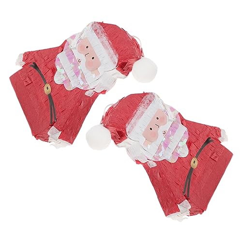 KITANDOVE 2St Santa Pinata weihnachtsdeko weihnachtsmotiv gastgeschenke weihnachten candy Mini-Piñatas Masse Weihnachts-Süßigkeiten-Pinata dekorative Piñata Weihnachtsfeier Piñata Papier von KITANDOVE