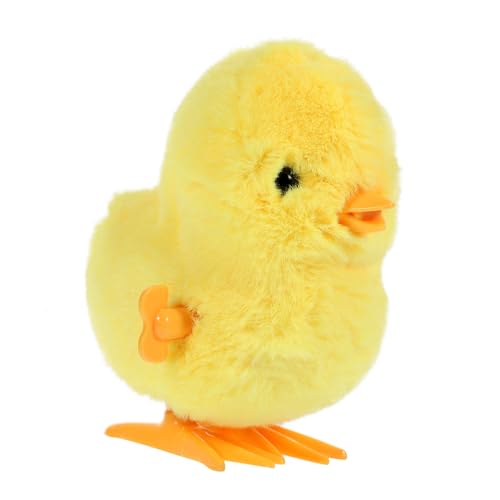 KITANDOVE 2St Springendes gelbes Huhn Plüsch Hühnchen-Hopping springendes Küken chicken toy Aufziehbares Huhn Hühnchen-Uhrwerk-Sprungspielzeug Hühnchen-Spielzeug zum Springen Plastik Yellow von KITANDOVE