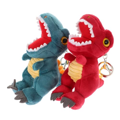 KITANDOVE 2st Dinosaurier-puppe Schlüsselanhänger Dinosaurier-anhänger Schlüsselringe Mini-dinosaurier-dekoration Schlüsselbund Dekorativer Taschenanhänger Partygeschenke Legierung von KITANDOVE