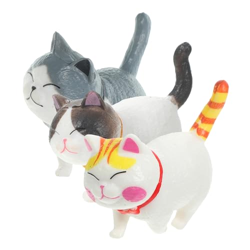 KITANDOVE 3St Kugelglocke Katze Kuchendekoration in Katzenform Katzenfiguren für Katzenliebhaber Tierfigur party decoration party dekoration geburtstagstorte dekor Kuchenverzierung PVC von KITANDOVE