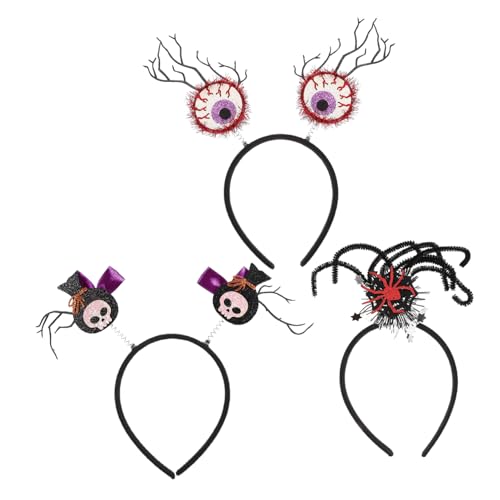 KITANDOVE 3st Halloween-stirnband Gruseliges Haarband -stirnband Halloween-schädel-stirnband Halloween-party-stirnband Horror-augen-haar-accessoires Party-haarschmuck Eisendraht von KITANDOVE