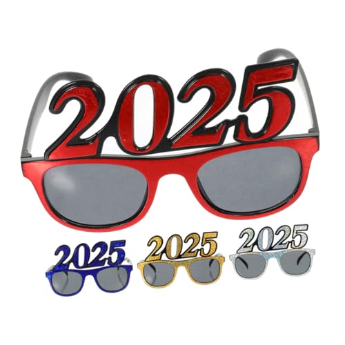 KITANDOVE 4 Stück 2025 Brille Silvesterbrille 2025 2024 Brille Weihnachtsfeier Sonnenbrille Partybrillen Der Klasse 2025 Brillen Für Das Neue Jahr 2025 Neujahrsparty-brillen Stk von KITANDOVE