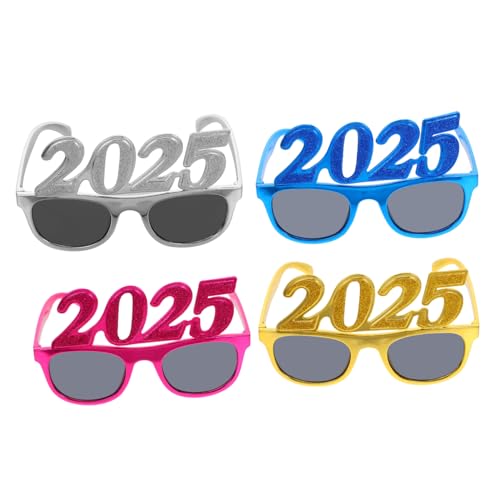 KITANDOVE 4 Stück 2025 digitale Brille Silvester Brille 2024 Brille Weihnachtsbrille Partybrillen der Klasse 2025 Brillen 2025 Festivalbrille party zubehör Anzahl Brillen Partyzubehör Stk von KITANDOVE