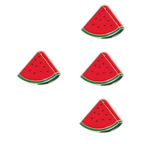 KITANDOVE 4 Stück Brosche Hemd-Wassermelonen-Clips Wassermelonennadel Palästina Wassermelonen-Anstecknadel Anstecknadel aus Metall Verschlüsse für Bekleidung Frauen Schal Clips Zinklegierung von KITANDOVE