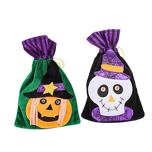 KITANDOVE 4 Stück Halloween-Tasche mit Kordelzug Taschenorganizer für Tragetasche Trick or Treat DVD halloween kinder party halloween kinderparty Halloween-Festival-Geschenktüten Vlies von KITANDOVE