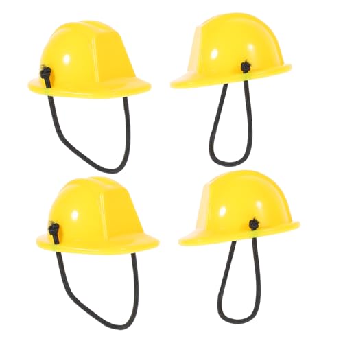 KITANDOVE 4 Stück Helm puppenzubehör doll Accessories Puppenkopfschutz Gelb sicherheitsmütze sicherheitskappe Mini-Sicherheitshut-Dekor Mini-Sicherheitshut aus Kunststoff Abs Yellow von KITANDOVE