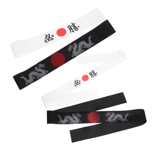 KITANDOVE 4 Stück Ninja-Stirnband -Sushi Ausrüstung Sushi Studenten-Sushi Schal-Sushi Gang Sushi Sushi-Koch-Kopfbedeckung Karate-Koch-Stirnband Sushi-Koch-Stirnband Polyester von KITANDOVE