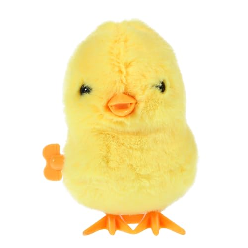 KITANDOVE 4 Stück Springendes gelbes Huhn Hühnerflügel Osterküken Tiere Plüsch chicken toy Aufziehbares Huhn Lustiges Uhrwerkspielzeug für Kinder springende Tierspielzeuge Plastik Yellow von KITANDOVE