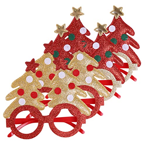 KITANDOVE 4 Stück Weihnachtsbaum Brillengestell Kinder Weihnachtsbrille Weihnachtsbaum Brille Weihnachtsbaum Brille Weihnachtsbrille Bulk Gläser Für Abschlussball Urlaub von KITANDOVE