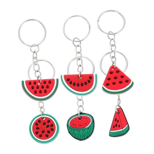 KITANDOVE 6st Schlüsselanhänger Autoschlüsselhalter Requisiten Für Die Obstfotografie Melonen-partydekorationen Cartoon-charm-anhänger Wassermelonen-partygeschenk Fruchtanhänger Rot Pvc von KITANDOVE