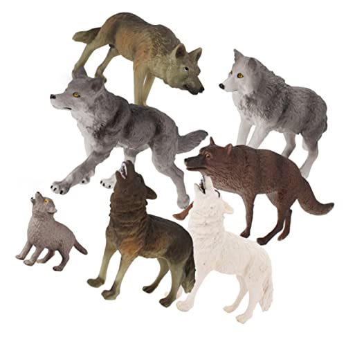 KITANDOVE 7er Set Wolf Figuren Realistische Deko Für Garten Und Zuhause Mikrolandschaft Zubehör Tierfiguren Für Kindergeburtstag Und Fanartikel von KITANDOVE