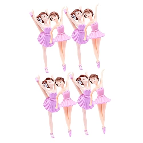 KITANDOVE 8 Stk Ballerina-mädchen Dessert-topper Tänzerin Ornament Backdekorationen Cupcake-topper Statuen Von Tanzenden Mädchen Geburtstag Backen Mädchenfigur Kuchendekor Weiß Pvc von KITANDOVE