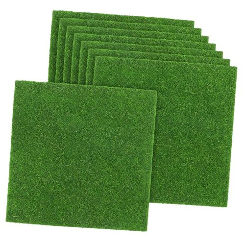 KITANDOVE 8 Stück Blatt künstliches Moos Mikro-Szenen-Layout-Requisite künstlicher Moosrasen künstliches Gras zum Basteln gefälschte Grasmatte gefälschter Grasteppich Kunstmoos Plastik Green von KITANDOVE