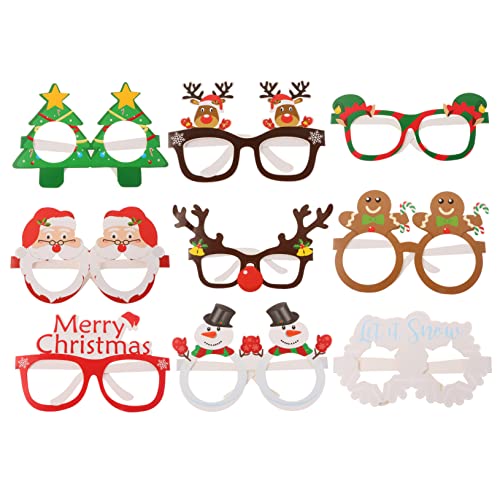 KITANDOVE 9st 3d-brille Aus Papier Urlaubsparty-brille Cosplay-party-brille Weihnachtsbrillengestell Dekoration Urlaubsbrille Weihnachtsgeschenk Kinder Weihnachtsstrumpffüller von KITANDOVE