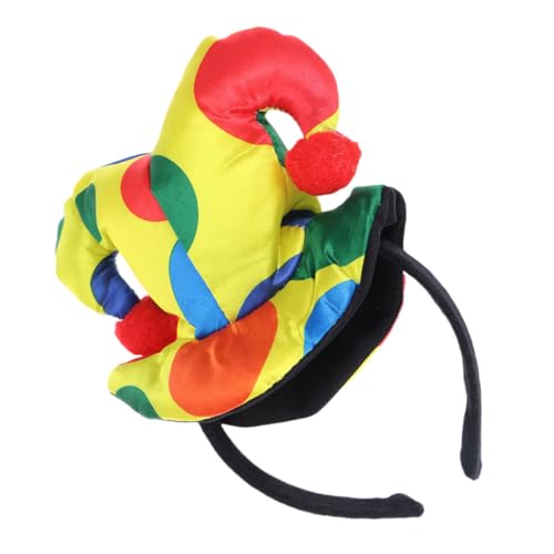 KITANDOVE Clown-Stirnband Maskerade Kopfbedeckung Clown-Cosplay-Kostüm Dunkles Narrenkostüm Clown Hut Stirnband Karneval Haarreif Halloween-Kopfschmuck Cosplay-Kopfschmuck-Requisite Gestrick von KITANDOVE