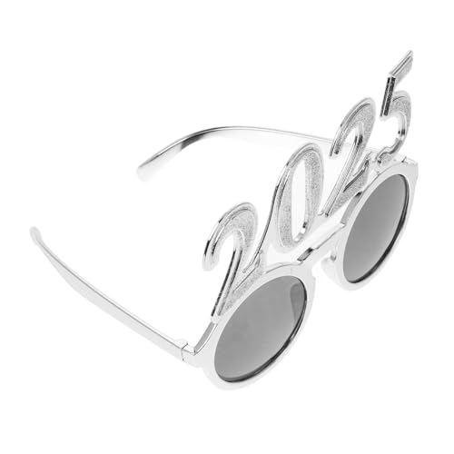 KITANDOVE Digitale Brille 2025 Neujahrsbrille Abschlussbrille Weihnachtsbrille 2025 Brille Silvester 2025 Zahlenbrille Partybrille 2025 Neujahrsaccessoires 2025 Glitzerbrille Stk Silver von KITANDOVE