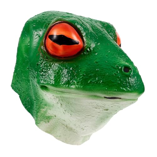 KITANDOVE Froschhaube Tierkopf Lustige Maskierte Verkleidungsmaske Verkleidungs - Foto-Requisiten tierische Maskerade- für Party Emulsion von KITANDOVE