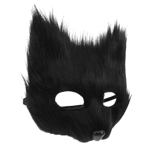 KITANDOVE Tiermaske Fuchs Halbmaske Pelziges Kostüm für Maskerade und Partys von KITANDOVE