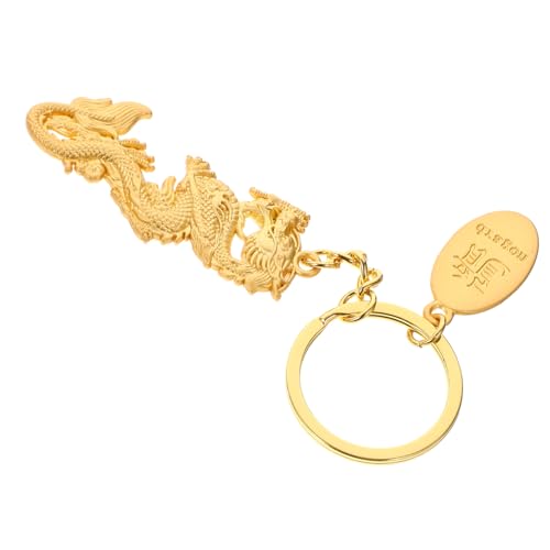 KITANDOVE Schlüsselanhänger Schlüsselbund glucksbringer key chains drachen anhänger anahtarlık Drachen Schmuck Drachenschmuck dekorativer Taschenanhänger Geldbeutel-Anhänger Metall Golden von KITANDOVE