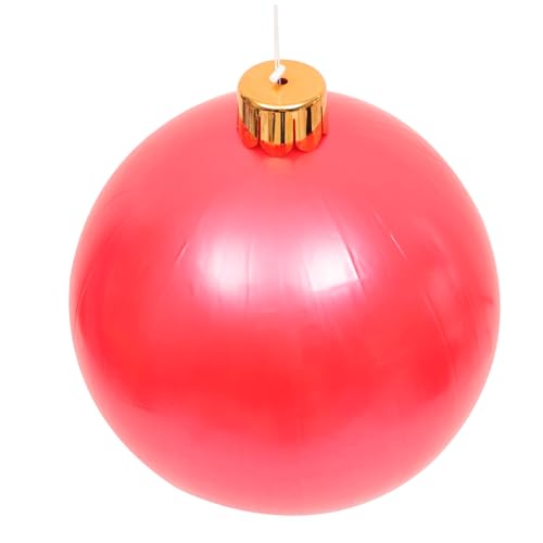 KITANDOVE Weihnachtsballons Weihnachten Aufblasbarer Dekorierter Ball Weihnachts Aufblasbarer Ball Weihnachten Im Freien Aufblasbare Weihnachtsverzierung Weihnachtskugel Dekoration Pvc Rot von KITANDOVE