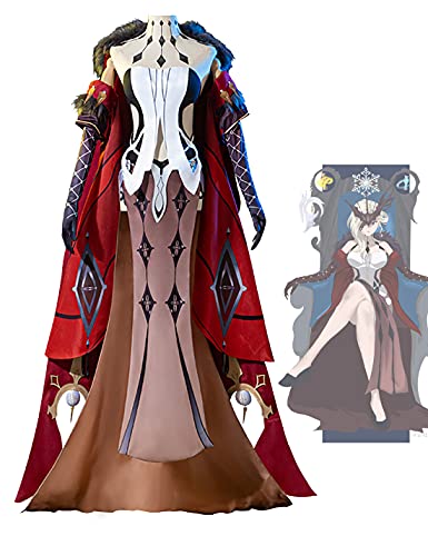 Genshin Impact La Signora Cosplay Anime Kostüm Halloween Party Uniform Kleid Deluxe Anzüge mit Zubehör (klein) von KITAT