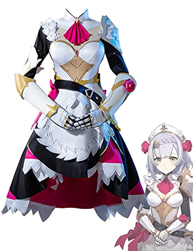 KITAT Genshin Impact Noelle Cosplay Anime Kostüm Halloween Party Dienstmädchen Schürze Kleid Anzüge mit Zubehör (Größe M) von KITAT