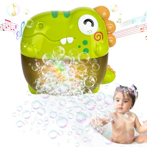 Badewannenspielzeug Baby Badespielzeug Seifenblasenmaschine mit Musik Dusche Kopf Wasser Spray Badewanne Automatischer Dinasour Seifenblasenmacher badespielzeug Baby ab 18+ Monaten von KIYTARBOO