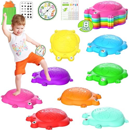 Balanciersteine für Kinder, 8 Stück Frosch rutschfeste Balanciersteine Sensorik Spielzeug für Kinder ab 3 4 5 Jahren, Drinnen und Draußen Gartenspielzeug für Autismus Jungen Mädchen, Stepping Stones Balanciersteine für Kinder, 8 Stück Frosch rutschfeste Balanciersteine Sensorik Spielzeug für Kinder ab 3 4 5 Jahren, Drinnen und Draußen Gartenspielzeug für Autismus Jungen Mädchen, Stepping Stones von KIZJORYA