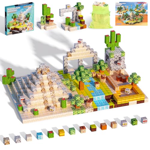 Magnetische Bausteine Blöcke, 100 Stück Magnetblöcke STEM Montessori Spielzeug für Kinder ab 3 Jahren, Wüsten-Oase Magnetwürfel Spielzeug Geburtstag Weihnachts Geschenk für Jungen Mädchen 3-12 Jahren Magnetische Bausteine Blöcke, 100 Stück Magnetblöcke STEM Montessori Spielzeug für Kinder ab 3 Jahren, Wüsten-Oase Magnetwürfel Spielzeug Geburtstag Weihnachts Geschenk für Jungen Mädchen 3-12 Jahren von KIZJORYA