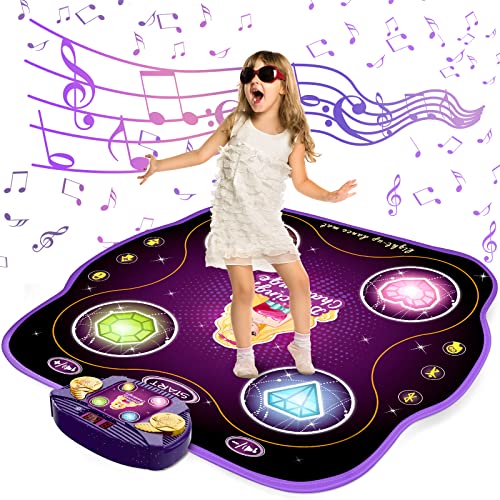 KIZJORYA Tanzmatte für Mädchen Kinder 3 4 5 6 7 8 9 Jahre alt – 9-lagige Tanzmatte mit Bluetooth, beleuchtetes Tanzspiel, Musikmatte, Geschenkspielzeug für Mädchen von 3–12 Jahren von KIZJORYA