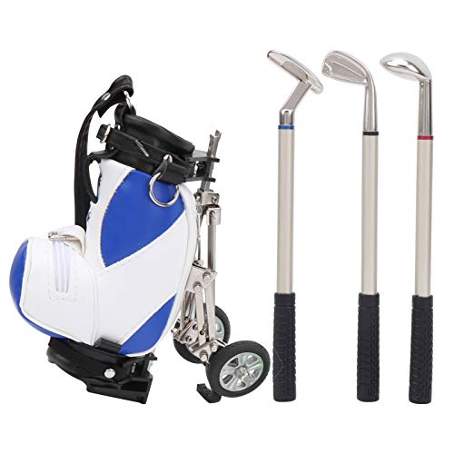 KJAOYU 3-Stifte-Schreibtischset mit Golf-Motiv – Minigolf-Taschenhalter mit roten, blauen und schwarzen Stiften, Kollegen und Golfliebhaber (Blau Weiss) von KJAOYU