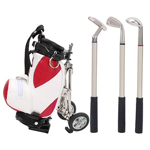 KJAOYU 3-Stifte-Schreibtischset mit Golf-Motiv – Minigolf-Taschenhalter mit roten, blauen und schwarzen Stiften, Kollegen und Golfliebhaber (rot-Weiss) von KJAOYU