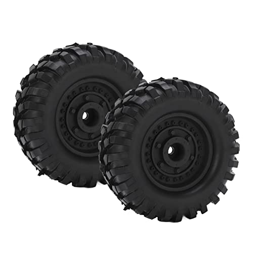 KJAOYU Metal Wheel Rims Hubs and Rubber Tires Set for CC01 D90 RC Car - and Performance for RC Enthusiasts (Black) von KJAOYU