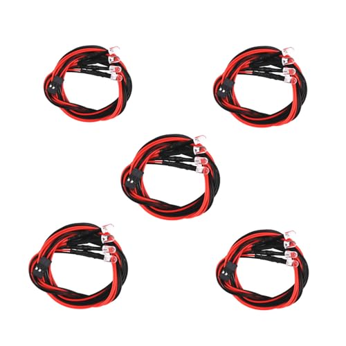 KJDKNC 5 Stück Ferngesteuertes Modellauto 5 Mm LED Lichtperlen 2 Weiß 2 Rot Helle Beleuchtung Für Ferngesteuertes Auto von KJDKNC