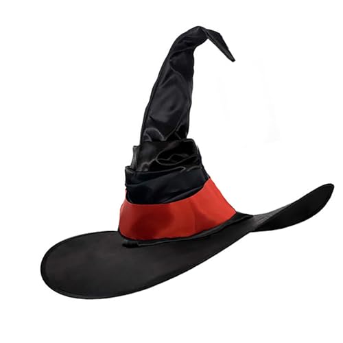 KJDKNC Halloween Hexenhut Zarter Schwarzer Retro Zaubererhut Für Maskerade Erwachsene Cosplay Kostümzubehör von KJDKNC